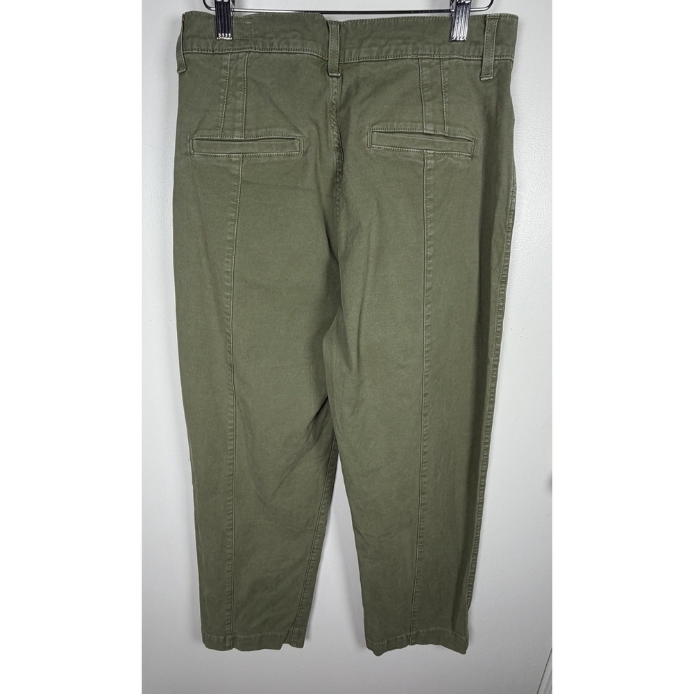 AYR Size 27 The Recess Olive Green Wide Leg High Rise Front Seam Canvas Pants - Picture 5 of 14